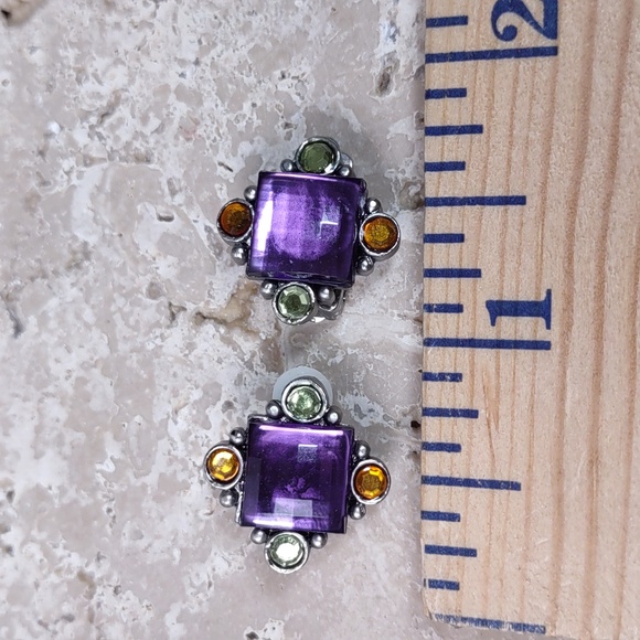 Multi Color Crystal Necklace/Clip-on Earrings Set - Picture 11 of 11